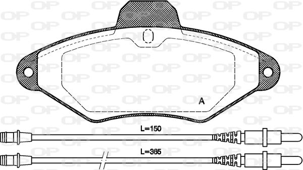 OPEN PARTS Комплект тормозных колодок, дисковый тормоз BPA0438.04